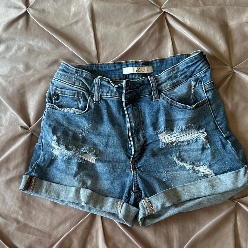 KanCan Women's Distressed Denim Shorts